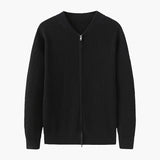 Bennett | Stehkragen Herren Rippstrick Reißverschluss Strickjacke