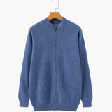 Wesley | Rippenstrick Reißverschluss Kaschmir Strickjacke für Männer