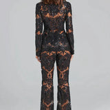 Clara | Luxuriöses Pailletten-Blazer- und Hosen-Set