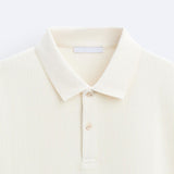 Kurzärmeliges Poloshirt in Cremeweiß – Minimalistisch und Bequem