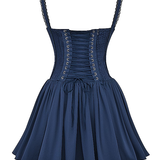 Romantisches Korsett-Minikleid mit Trägern und Rüschendetails