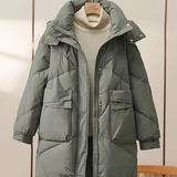 Elfriede | Stylische graue leichte Pufferjacke mit Umlegekragen für Frauen