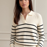 Gestreifte Pullover mit Kragen