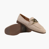 Jessica | Loafer aus Wildleder mit goldener Gliederschnalle