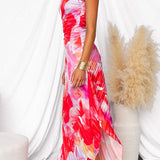 Liselotte | Elegantes One-Shoulder-Blumenkleid – Farbenfroher Chic für besondere Anlässe