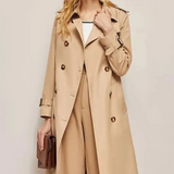 Christa | Stylischer langer Mantel mit Reverskragen für Frauen