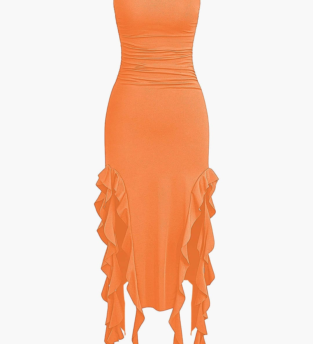 Sofia | Elegantes Bandeau-Maxikleid mit Volant-Details – Zeitlose Raffinesse