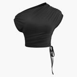 Melody | Asymmetrisches Zweiteiler-Set mit One-Shoulder Crop-Top & Maxi-Rock