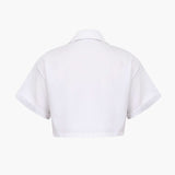 Janice | Stylisches Kurzarm Crop Shirt mit kragen