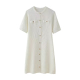Elegantes Minikleid mit kurzen Ärmeln und Knopfleiste für Damen