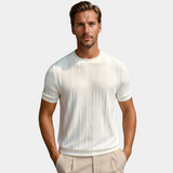 Herren-Strickshirt mit vertikaler Rippstruktur – Leichtes Oberteil für den Sommer