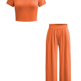 Luna | Elegantes Zweiteiler-Set mit Crop-Top & Palazzo-Hose