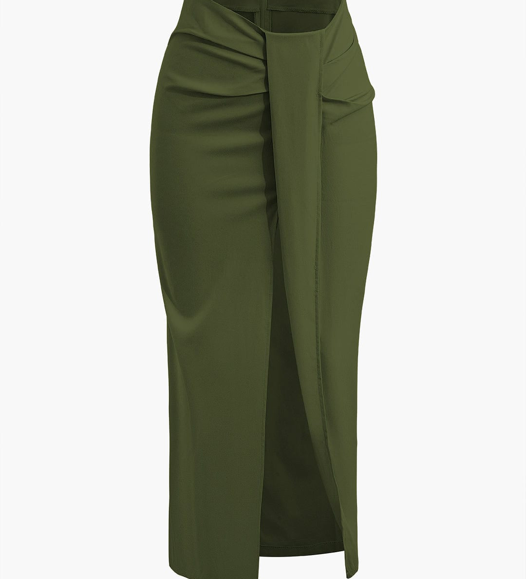 Fridoline | Eleganter Midirock mit Wickeloptik, Drapierung und hohem Schlitz