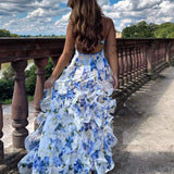Marlene | Romantisches Blumen Rüschen-Maxikleid