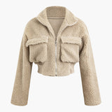 Misha | Teddy-Zweiteiler mit Cargohose & Cropped-Jacke