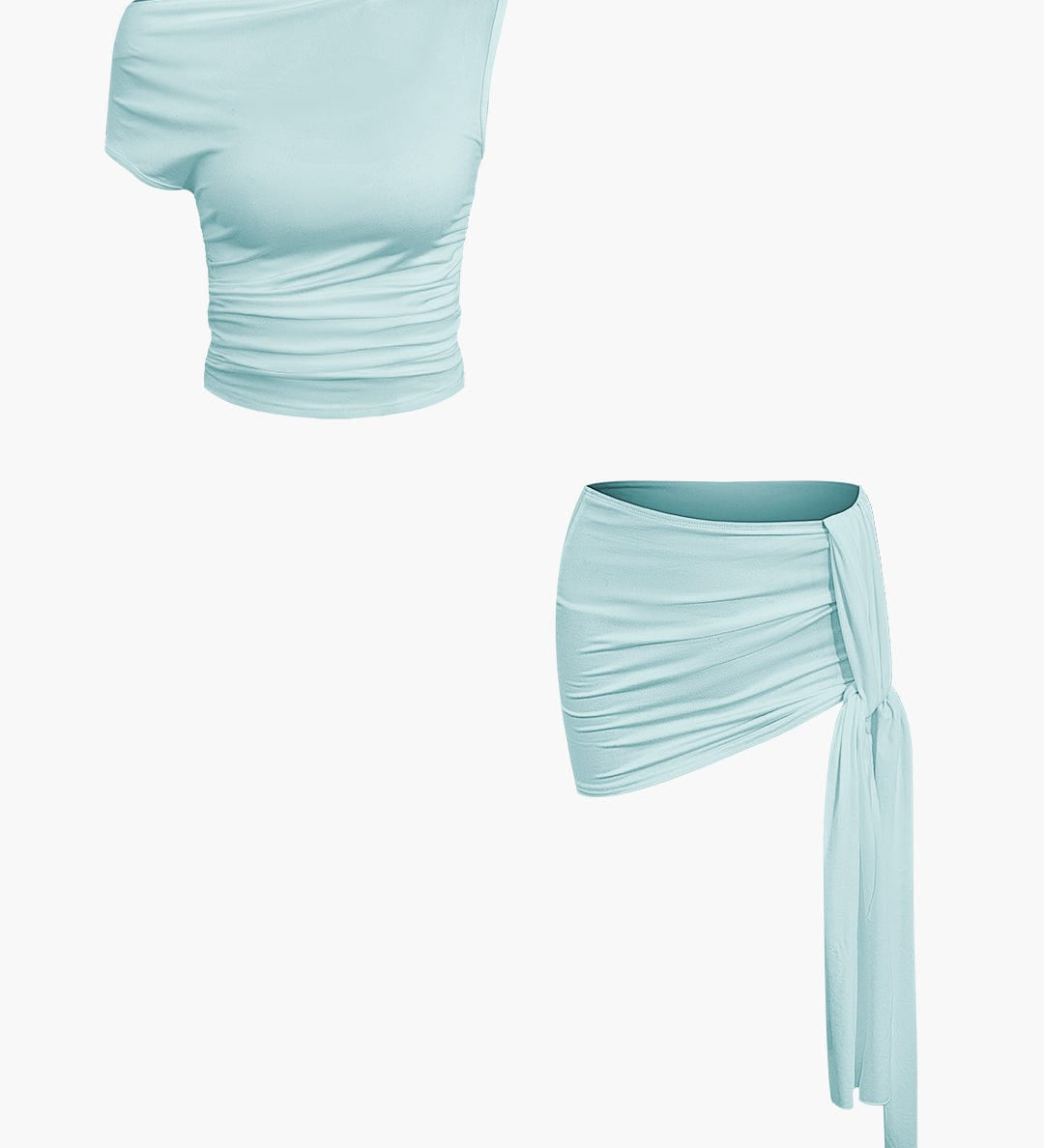 Athena | One-Shoulder Top & Drapierter Minirock – Perfekt für glamouröse Auftritte