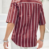 Samuel | Kurzarm-Henley-Sommerhemd mit Streifenmuster