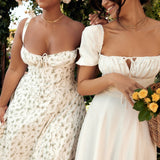 Hannah | Pastellgrün Taillenformendes Midikleid