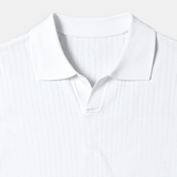 Herren-Poloshirt aus Rippstrick – Offener Kragen, Slim Fit