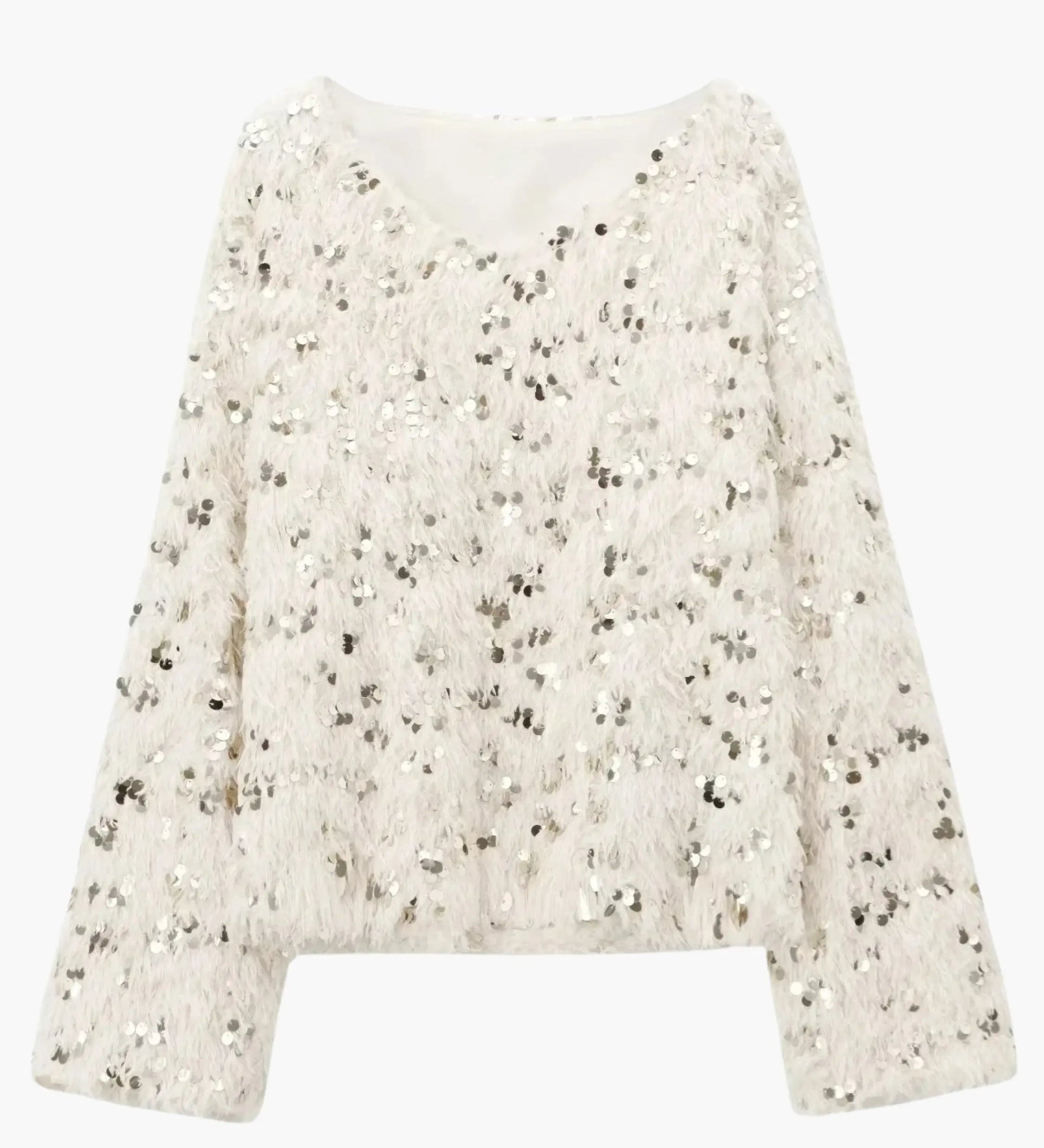 Wilhelmine | Glamouröser Glitzer-Strickpullover für Damen