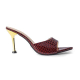 Isabelle | Luxus Schwarze Croc-Embossed Mule Heels – Elegant & Stilvoll