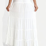 Luftiger Maxirock mit Spaghettiträger-Optik