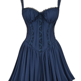 Romantisches Korsett-Minikleid mit Trägern und Rüschendetails