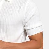 Geripptes Herren-Poloshirt mit kurzen Ärmeln – Elegant & Zeitlos