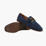Jessica | Loafer aus Wildleder mit goldener Gliederschnalle