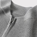 Bennett | Stehkragen Herren Rippstrick Reißverschluss Strickjacke