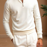 Minimalistischer Sweatshirt mit Reißverschlusskragen