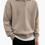 Andrew | Cozy Herren Strickpullover aus Wolle mit Polokragen