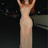 Gisela | Glamouröses Glitzernde Transparentes Abendkleid – Verführerische Eleganz