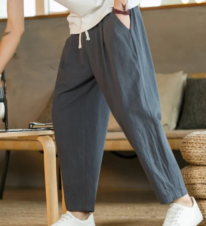 Jeremiah | Locker geschnittene Plissee-Sommerhose mit Kordelzug