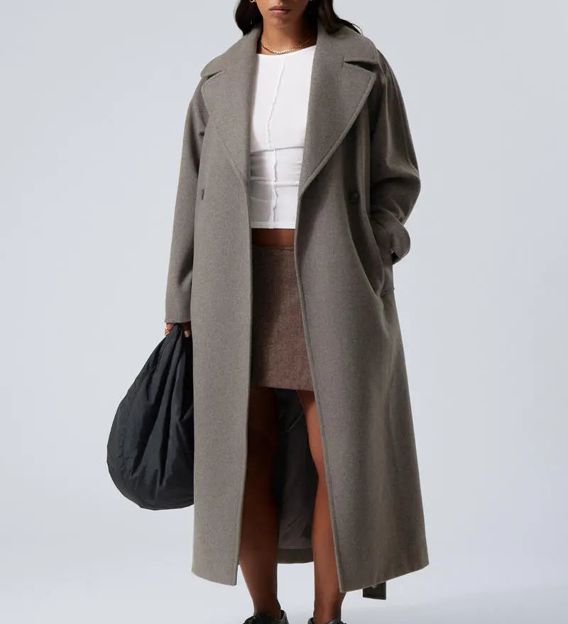 Emilia | Langer Wollmantel im Oversize-Stil Zendoo.de