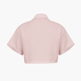 Janice | Stylisches Kurzarm Crop Shirt mit kragen