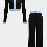 Lara | Modernes Zweiteiler-Set mit Hemd & Wide-Leg-Hose