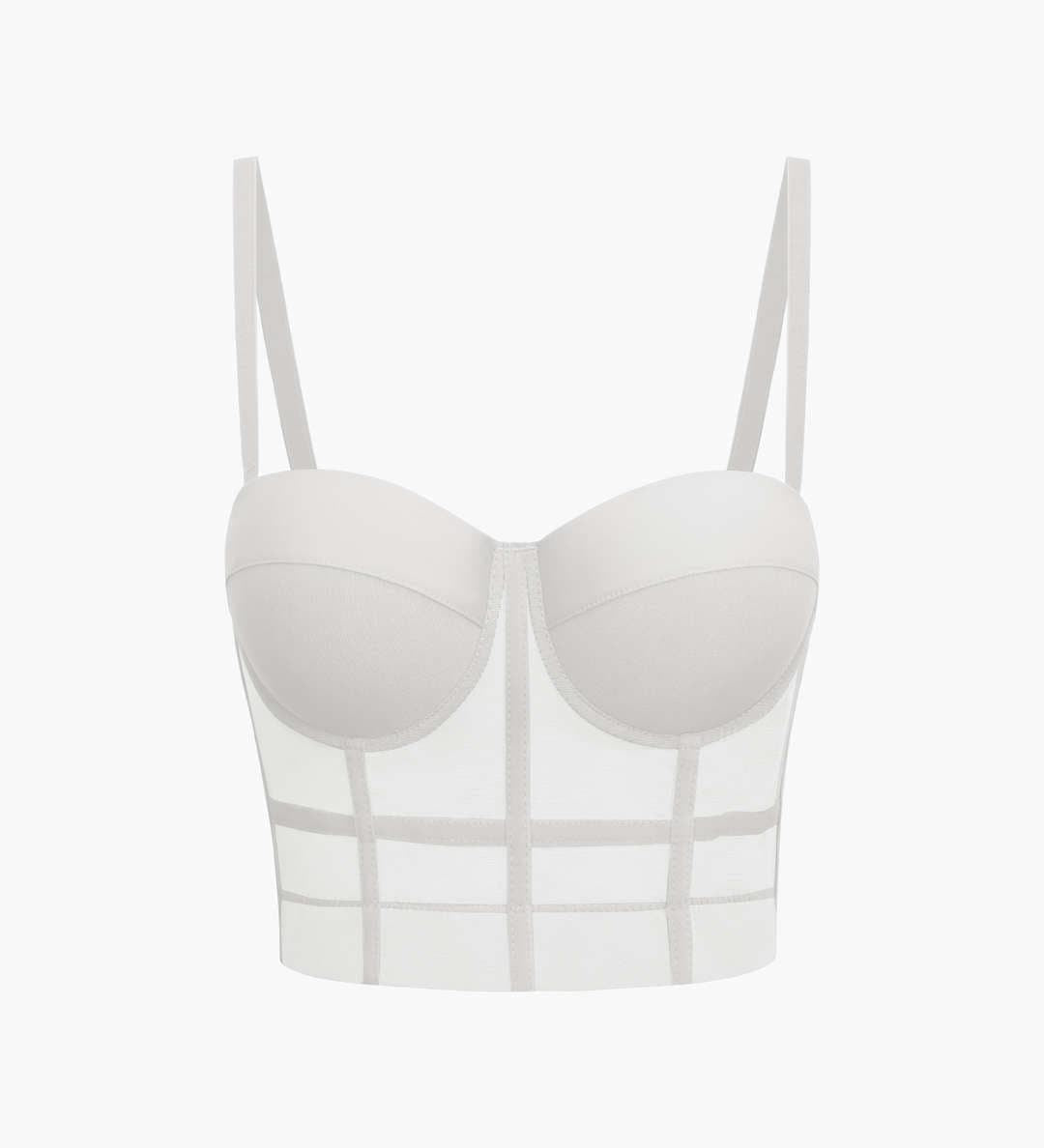 Ida | Figurbetontes Bustier-Top mit Bügel-Cups und transparenter Mesh-Struktur