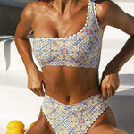 Ella | Ein-Schulter-Bikini mit Druck Zendoo.de