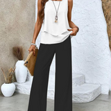 Zweiteiler-Set mit ärmellosem Top & weiter Hose – Sommerlook