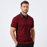 Herren Struktur Poloshirt mit Kontrastkragen