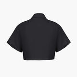 Janice | Stylisches Kurzarm Crop Shirt mit kragen