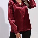 Irene | Elegantes Satin-Hemd mit langen Ärmeln für Damen