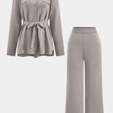 Celina | Stilvolles Strick-Zweiteiler-Set mit Taillengürtel