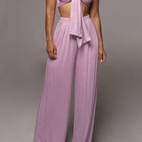 Lara | Elegantes Zweiteiler-Set mit Schleifen-Bandeau & Weitbein-Hose