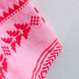 Maxikleid mit Ethno-Muster, Trägern und Schlitz für Damen