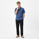 Herren Kurzarmhemd und Hose Set mit Brusttasche