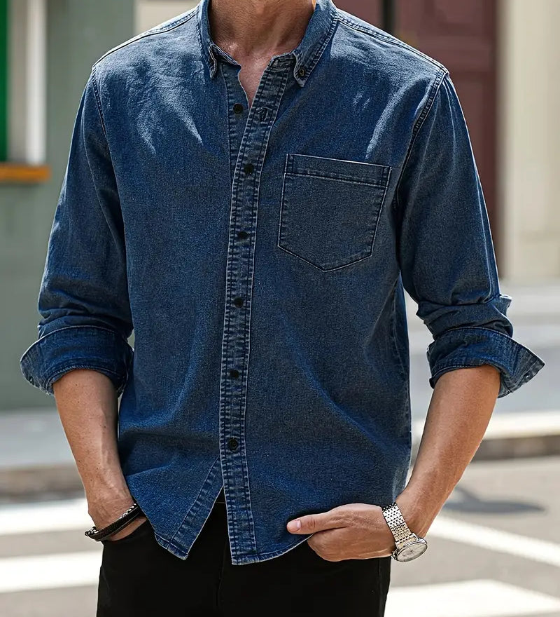 Daniel | Lässiges Langärmelig Denim-Hemd im klassischen Look