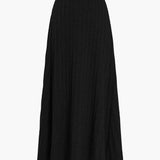 Gerlinde | Weit schwingender Strick-Midirock mit Plissee-Falten und elastischem Bund