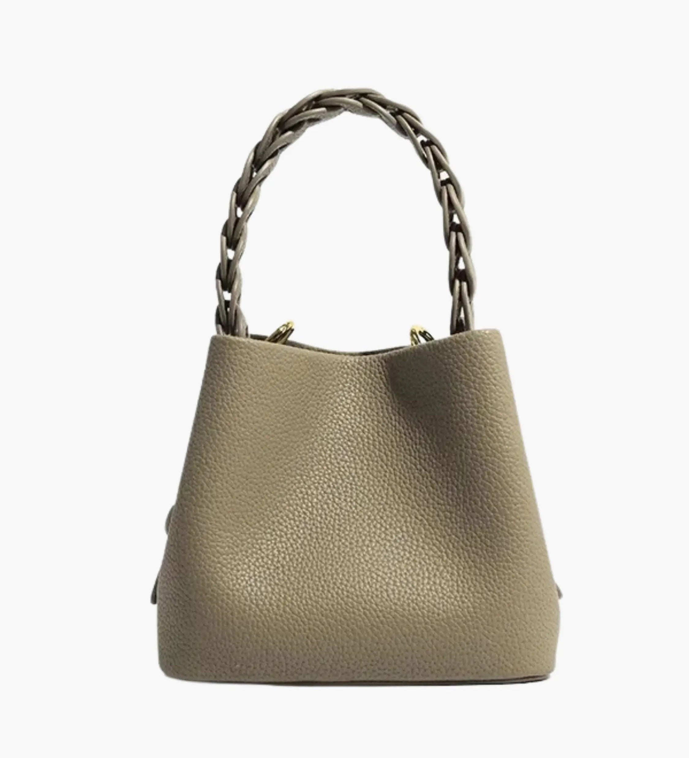 Yamina | Elegante strukturierte Handtasche mit geflochtenem Henkel